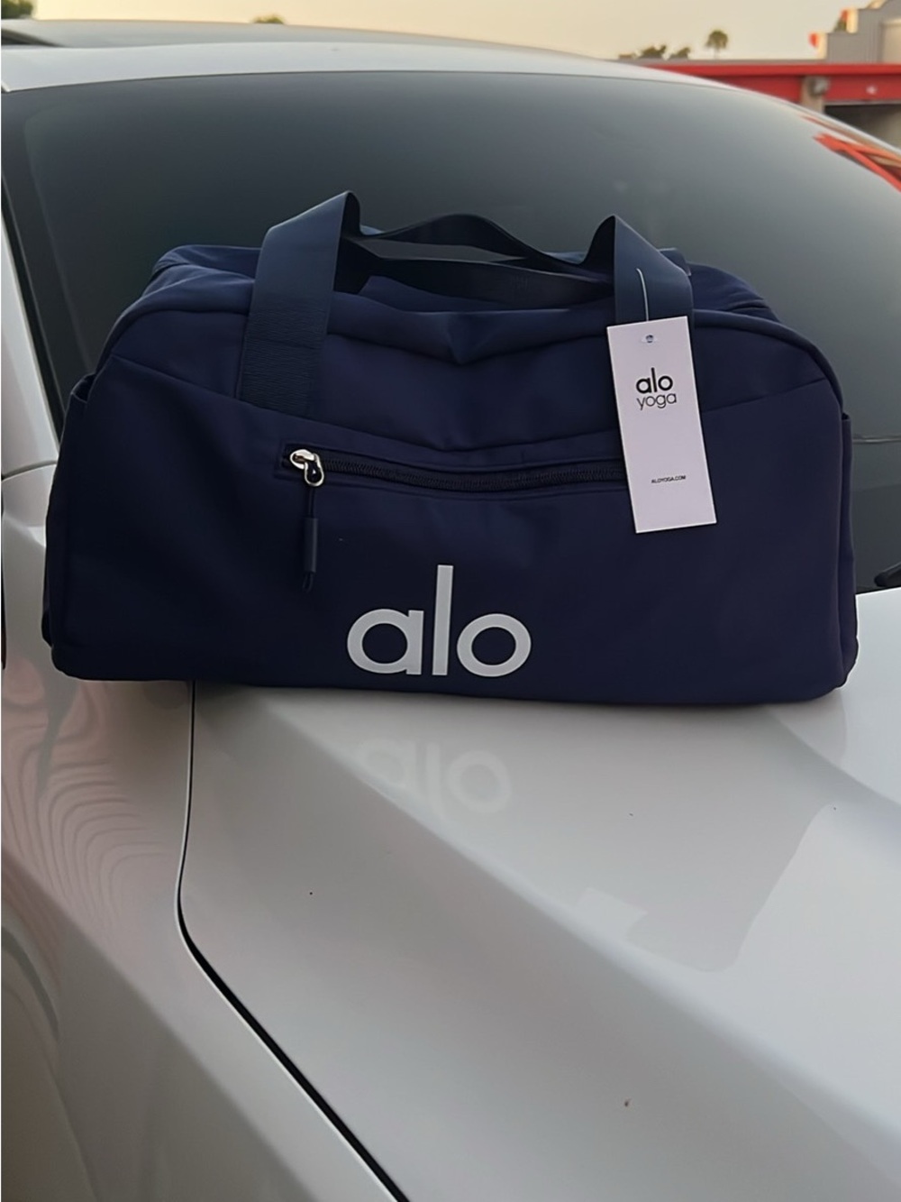 ALO Yoga Navy Blue Gym Duffel Bag